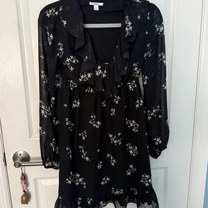 Bar III Black Floral Dress